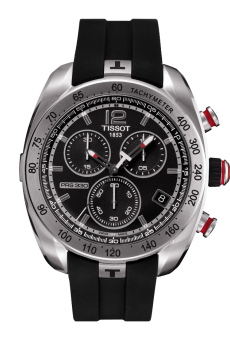 Tissot PRS 330 Quartz Chronograph 44 Stainless Steel / Black / Rubber
